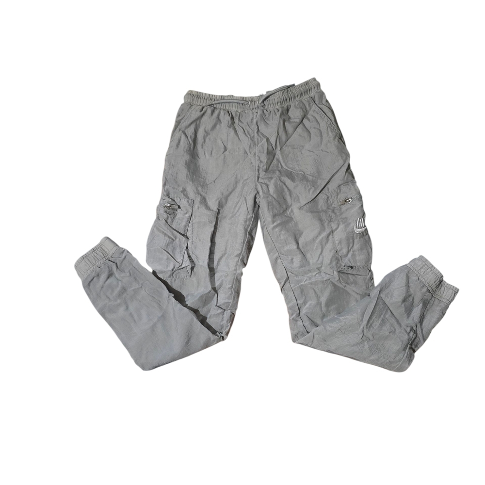 Nike Kids Light Gray Cargo Pants Joggers Lined Embroidered Logo Size 6X